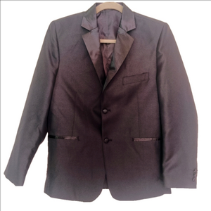 Tazio Tuxedo Jacket Women's Jet Black‎ Size 14 Shiney Silk Lined Collar